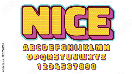 yellow and pink bold fun pattern cartoon typography