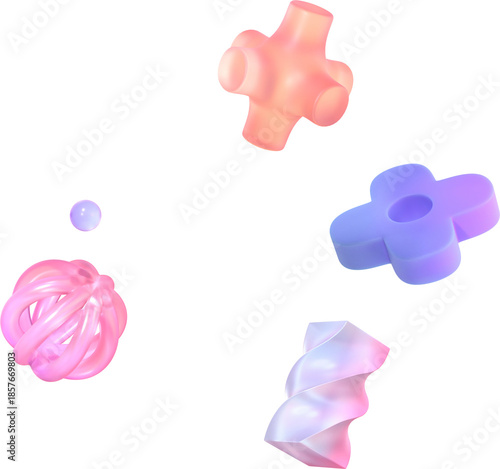 Composition of different transparent gradient shapes