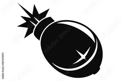bomb silhouette line art vector illustration