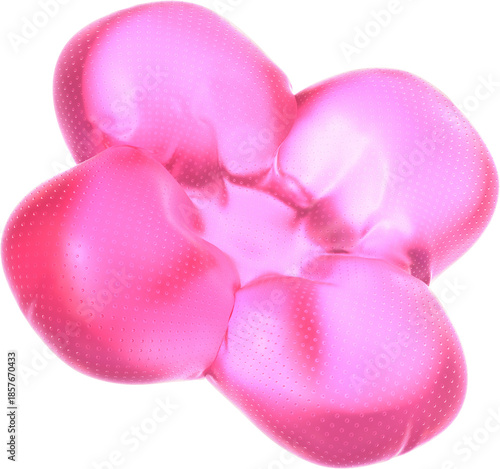 Inflated pink flower