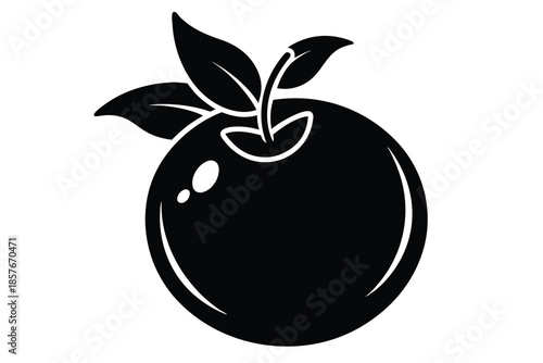 blueberry silhouette line art vector illustration