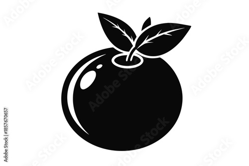 blueberry silhouette line art vector illustration