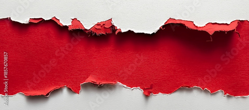 Wallpaper Mural Torn Paper Effect Revealing a Vibrant Red Layer white Torontodigital.ca