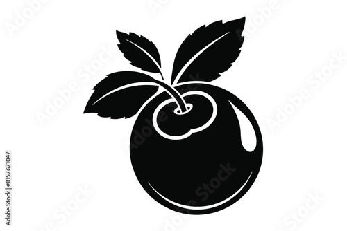 blueberry silhouette line art vector illustration