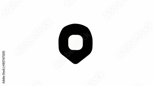 Simple Black Location Pin Icon on White Background.