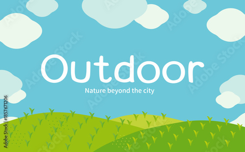 空と草原の背景