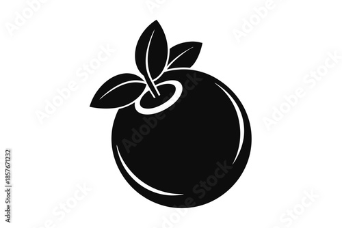 blueberry silhouette line art vector illustration