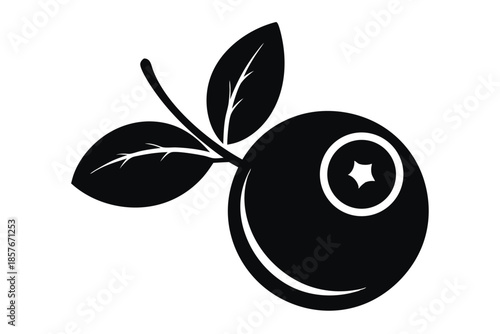 blueberry silhouette line art vector illustration