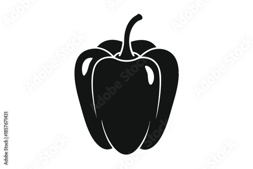 bell pepper silhouette line art vector illustration