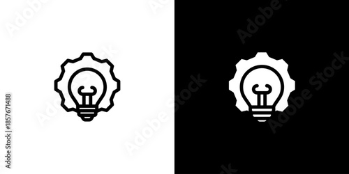 Innovation icon concept with flat Black White Background. Vector illustration.
