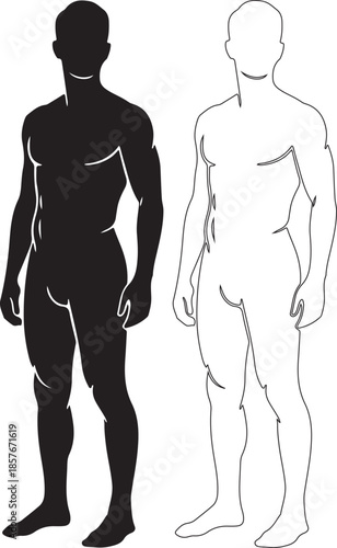 Muscular man standing in confident pose with strong physique