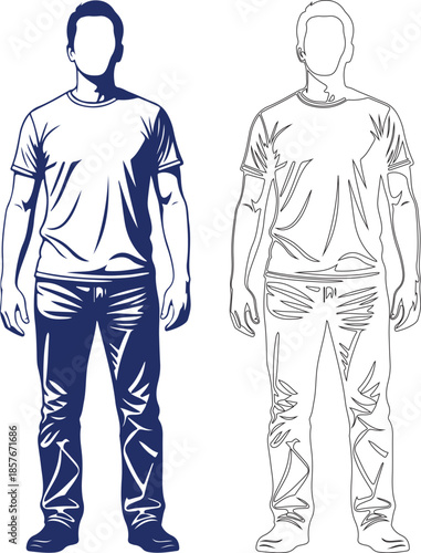 Stylish man in casual outfit standing confidently alone