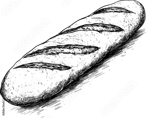 Artistic illustration of a freshly baked loaf of bread.