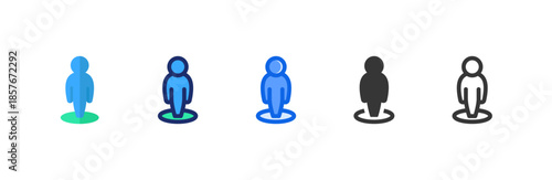 User Location icon multiple style collection. Vector illustration.