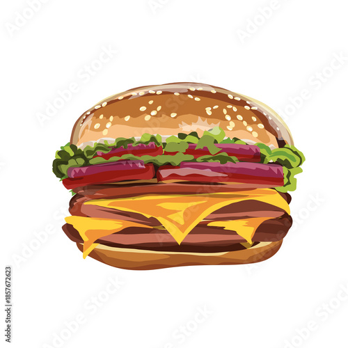 illustration of a hamburger without a background