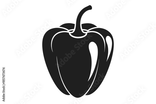 bell pepper silhouette line art vector illustration