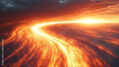 Fiery Path - A Stunning Visual Journey Through Intense Light and Energy.