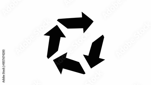 Recycling Symbol - A Circular Arrow Trio for Sustainability and Renewal.