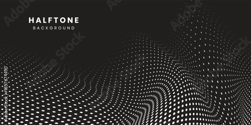 Abstract Halftone Dot Wave Background For Tech, Design, Digital Media, And Visual Projects Worldwide Today eps10