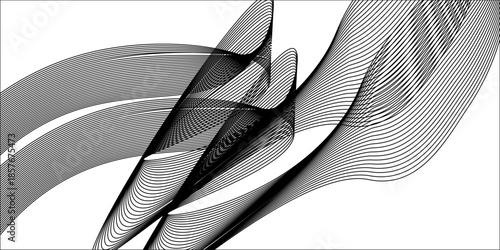 Abstract vector background with black wavy lines. EPS10