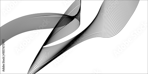 Abstract vector background with black wavy lines. EPS10