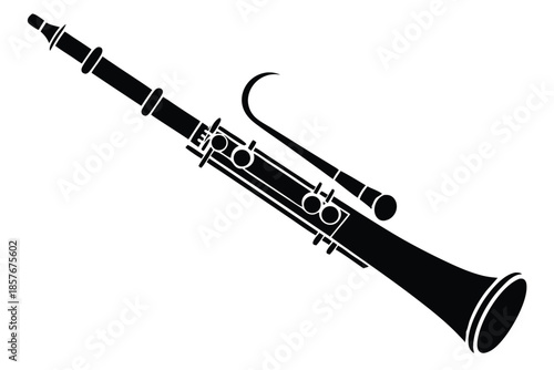 bassoon silhouette line art vector illustration