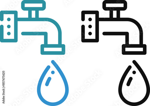 Water drops icon set. Vector icon for liquid, water and nature.