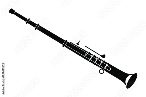 bassoon silhouette line art vector illustration