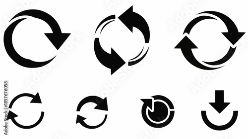 Collection of Circular Arrow Symbols for Refresh and Reload.