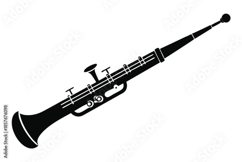 bassoon silhouette line art vector illustration