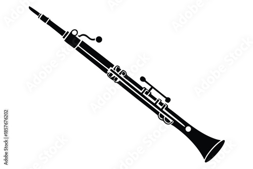 bassoon silhouette line art vector illustration