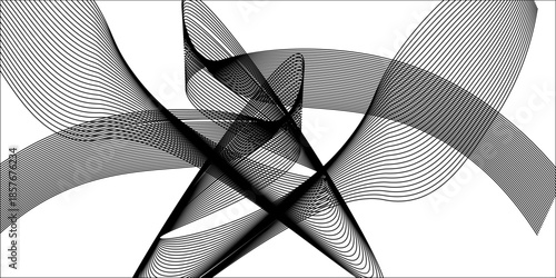 Abstract vector background with black wavy lines. EPS10