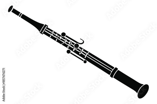 bassoon silhouette line art vector illustration