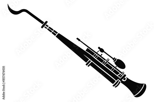 bassoon silhouette line art vector illustration