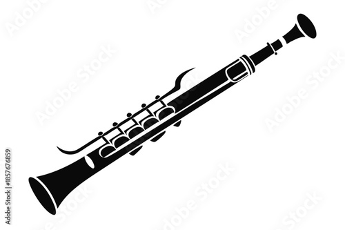 bassoon silhouette line art vector illustration