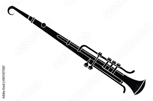 bassoon silhouette line art vector illustration