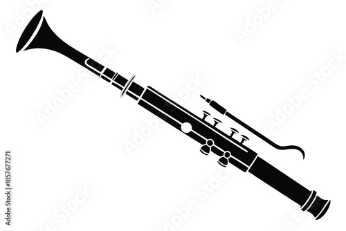 bassoon silhouette line art vector illustration