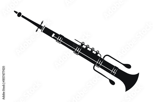 bassoon silhouette line art vector illustration