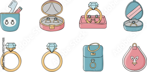 Collection of Jewelry and Accessories Boxes