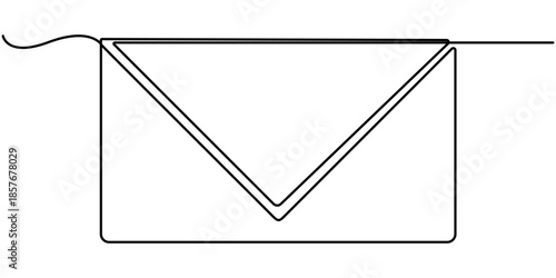 Mail Continuous One Line Drawing, of an Envelope. Minimalist Mail Vector, in outline illustration. 