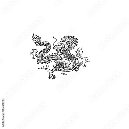 Wallpaper Mural Traditional Chinese Dragon Tattoo Design. Torontodigital.ca