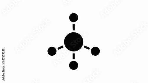 Black and White Molecular Structure Illustration with Four Bonds.