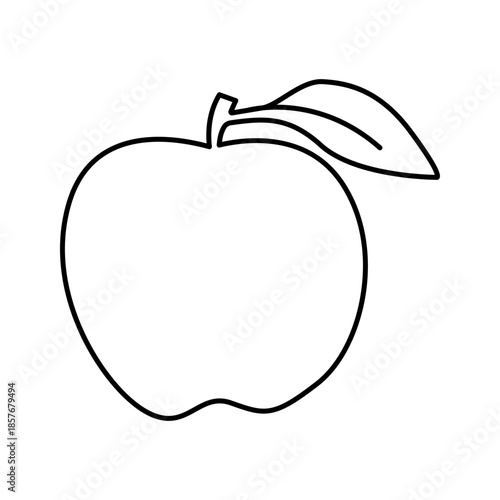 Apple fruit line art outline icon vector illustration
