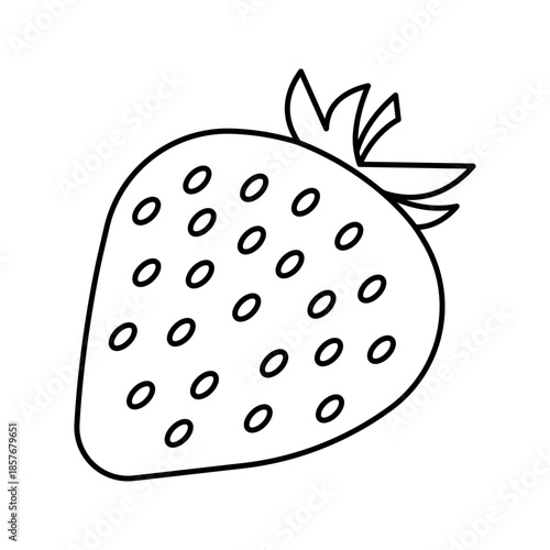 Strawberry berry fruit line art outline icon vector
