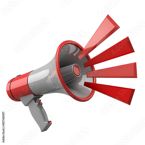 Megaphone with sound waves isolated on transparent background isolated on transparent background