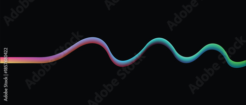 Colorful abstract gradient wavy line vector design concept of music, party, technology.