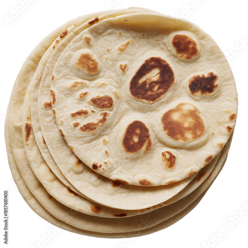 Stack of tortillas isolated on transparent background isolated on transparent background