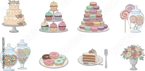 Assorted Sweet Treats and Desserts Display