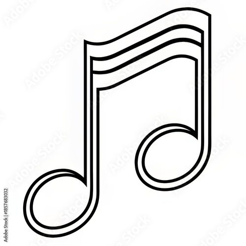 music note line art symbol