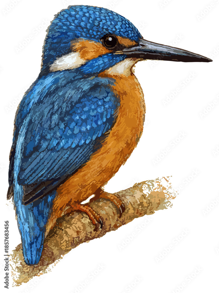 Fototapeta premium Alcedo meninting illustration art